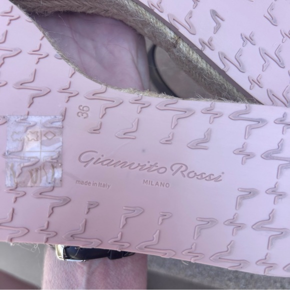 $725~GIANVITO ROSSI~Black Portofino 25 Jute Platform Espadrille Sandals~6/6.5/36 - Picture 13 of 15